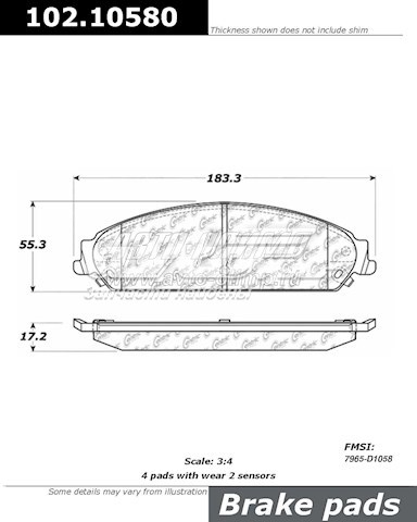Гальмівні колодки Centric Parts 10210580 ціна, від 2180.88 UAH