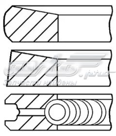 Кільця поршневі комплект на мотор, STD. R45300STD AE