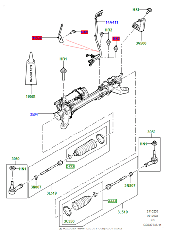 Пыльник рулевой LAND ROVER LR033528