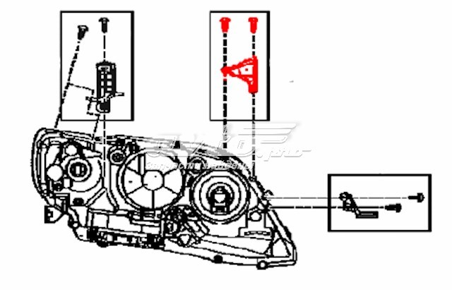Кронштейн-адаптер кріплення фари передньої, лівою Toyota Camry (V40) (Тойота Камрі)