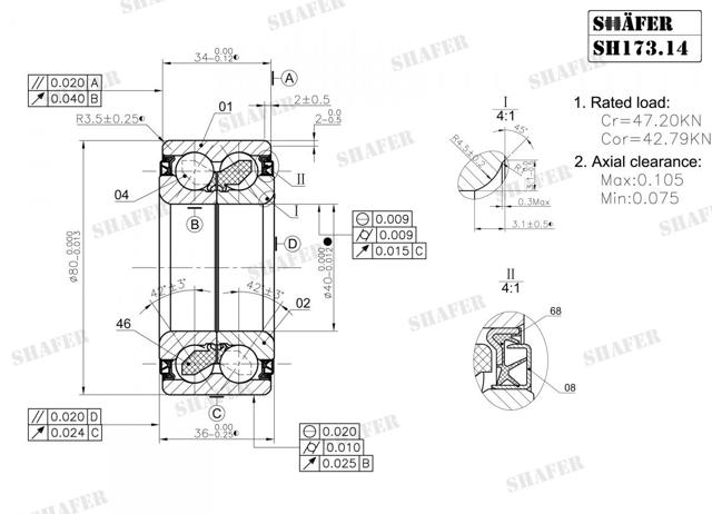Підшипник ступиці SH17314 Shafer