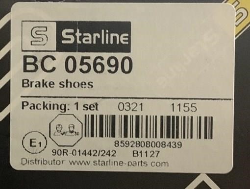 Гальмівні колодки Starline BC05690 ціна, від 17.94 USD