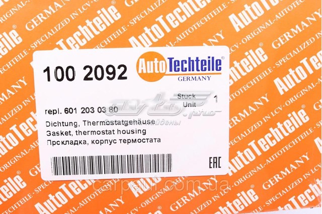 Прокладка корпусу термостата Autotechteile 1002092 ціна, від 0.95 USD