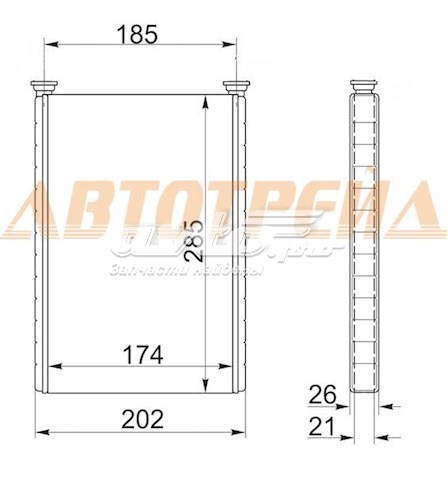STHD283950 SAT Радіатор опалювача салону