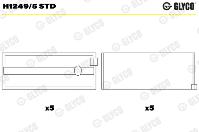 Купити H12495STD Glyco Вкладиші колінвала, корінні, комплект, стандарт (STD)