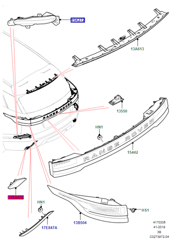 Фара протитуманна задня, ліва LR108352 Land Rover