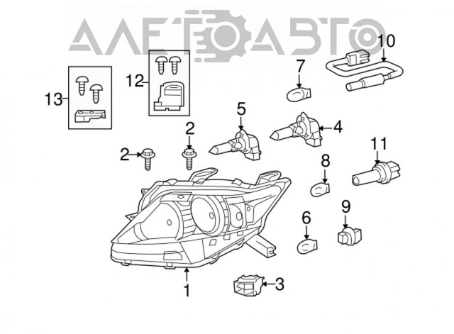Фара правая Toyota 8113048680 ціна, від 526.49 USD