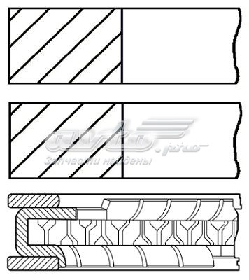 Кільця поршневі на 1 циліндр, STD. GOETZE 0810740000