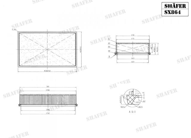 Купити SX864 Shafer Автомобільний фільтр повітря