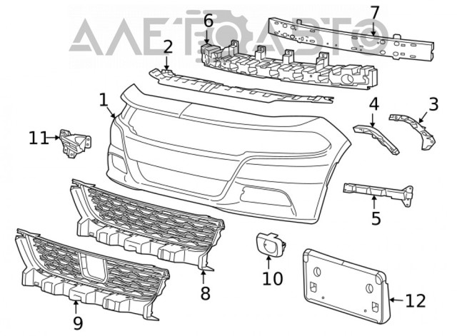Направляюча переднього бампера, ліва Chrysler 68226545AB ціна, від 12.06 USD