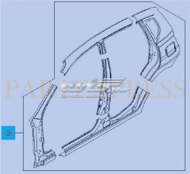  Боковина кузова ліва Chevrolet Aveo 