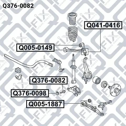 Болт кріплення заднього розвального важеля, внутрішній Q-fix Q3760082 ціна, від 7.32 USD