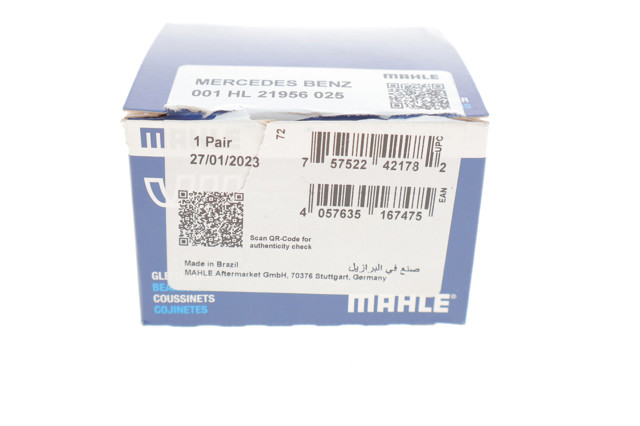 001HL21956025 Mahle Original Комплект підшипників ковзання коленвалу