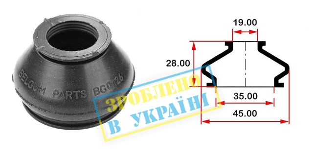 Пильник опори кульової нижній BG0126 Belgum