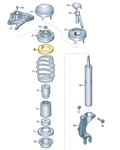  Проставка (гумове кільце) пружини передньої, верхня Audi Q5 