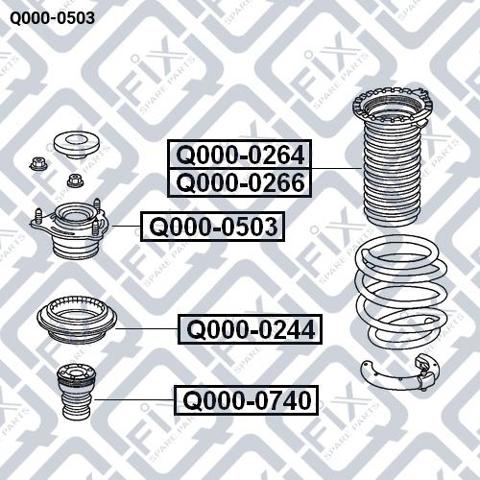 Опора амортизатора переднього Q0000503 Q-fix