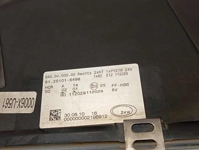 Фара права 81251016498 MAN