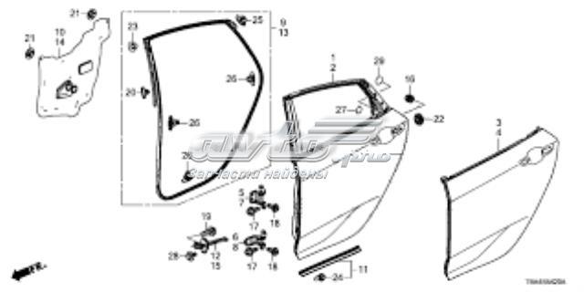 67550T2FA00ZZ Honda Двері пасажирськи задні ліві