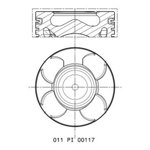 Купити 011PI00117002 Mahle Original Поршень в комплекті на 1 циліндр, 2-й ремонт (+0,50)