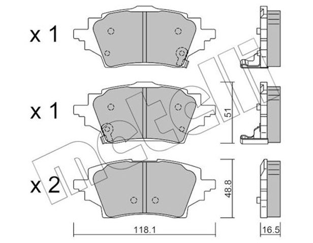 Колодки гальмові задні, дискові 2212280 Metelli