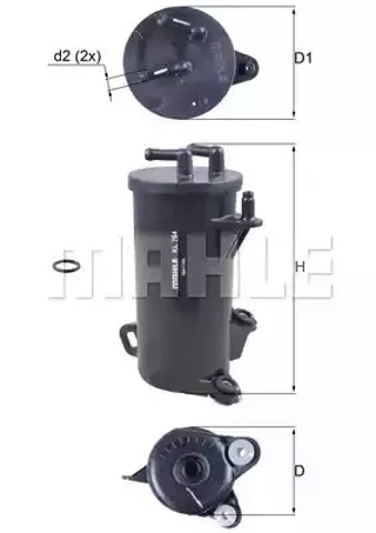 Купити KL764D Mahle Original Фільтр-відстійник палива грубої очистки