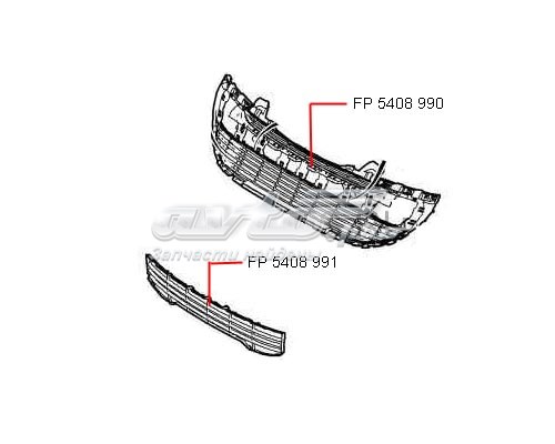 Решітка переднього бампера, центральна FPS FP5408990 ціна, від 59.97 USD