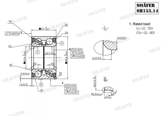 Комплект підшипник маточини передньої Shafer SH15314K ціна, від 7.82 USD