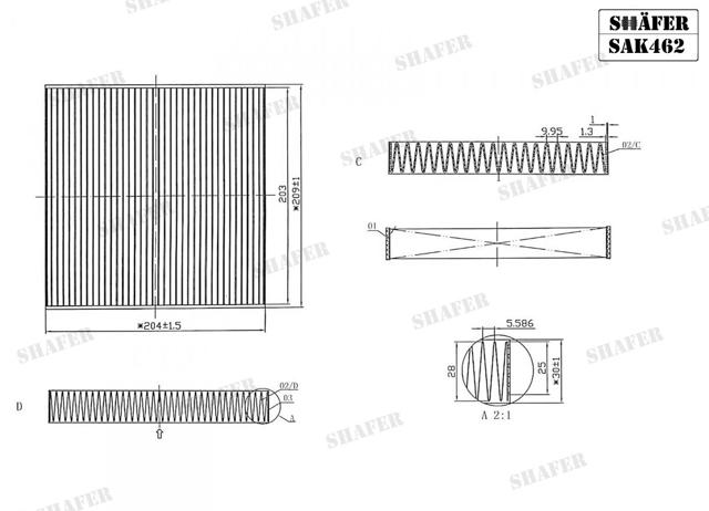 Фільтр салону SAK462 Shafer