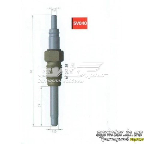 Свічка підігріву охолоджуючої рідини SV040 Svac