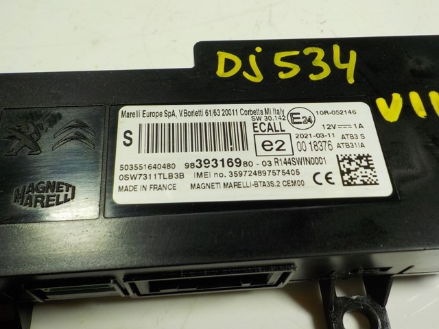 9839316980 Peugeot/Citroen Блок керування Bluetooth