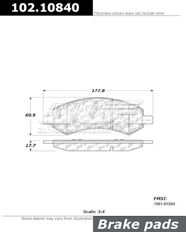 Купити 10210840 Centric Parts Колодки гальмівні передні, дискові