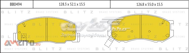 Колодки гальмівні передні, дискові BB0494 Blitz