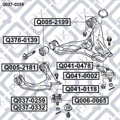 Q0370259 Q-fix Важіль передньої підвіски верхній, правий