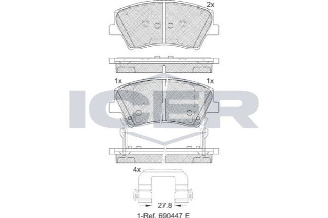 Гальмівні колодки Icer 182314 ціна, від 37.52 USD