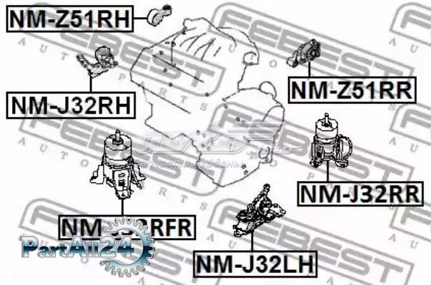 NMZ51RR Febest подушка (опора двигуна, задня права)