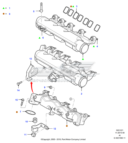 Купити 2S7Q9424AF Ford Впускний колектор