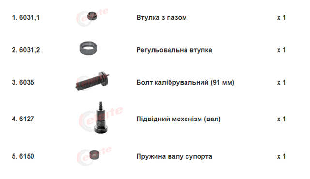 Ремкомплект суппорта гальмівного, переднього Rider RD08420