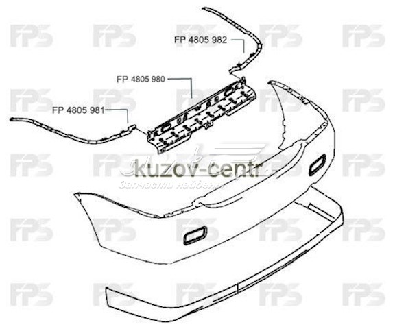 Кронштейн бампера заднього, правий FPS FP4805982 ціна, від 10.14 USD