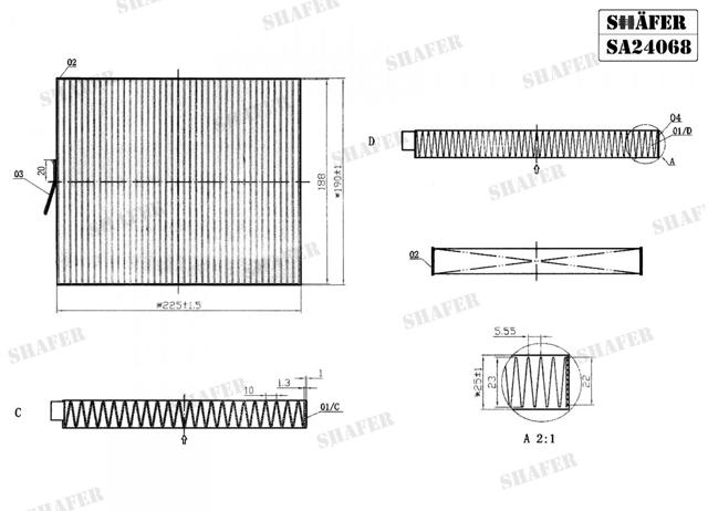 Купити SA24068 Shafer Фільтр салону вугільний