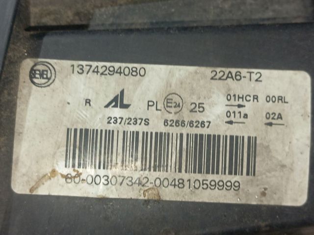 Фара правая Fiat/Alfa/Lancia 1374294080 ціна, від 253.40 USD