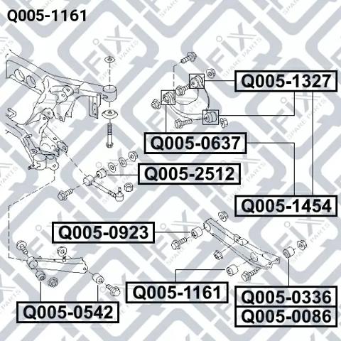 Сайлентблок заднього поперечного важеля, зовнішній Q-fix Q0051161 ціна, від 5.64 USD