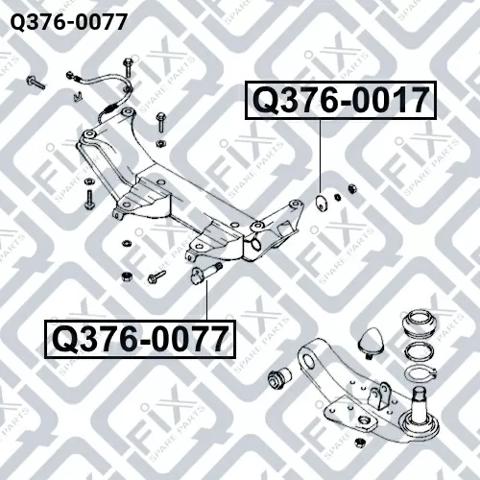 Купити Q3760077 Q-fix Болт переднього важеля, нижнього