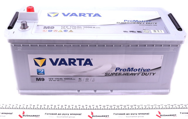 Купити Купити Акумулятор Varta Ємність 170А/г Напруга 12В 670104100A732