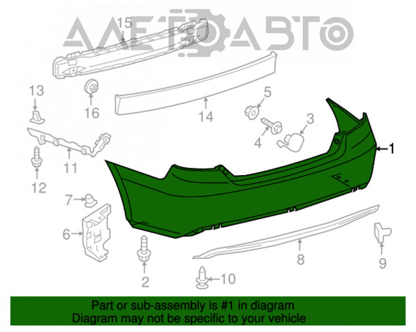 Задній бампер PTY04517BC Signeda