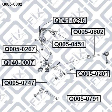 Сайлентблок заднього поздовжнього важеля, задній Q0050802 Q-fix