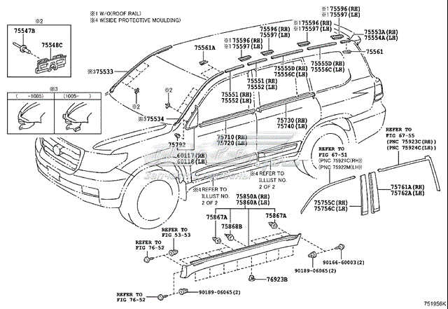 Молдинг опускного скла нижній, двері передньої, лівої Toyota Land Cruiser (J200) (Тойота Ленд крузер)