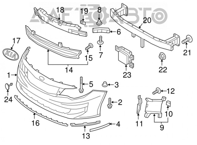 Решітка переднього бампера, внутрішня ліва FPS FP4044913 ціна, від 9.42 USD