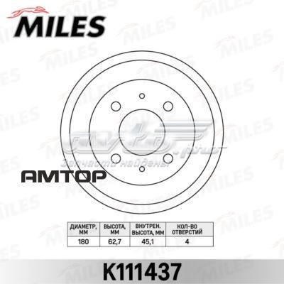 Барабан гальмівний задній K111437 Miles