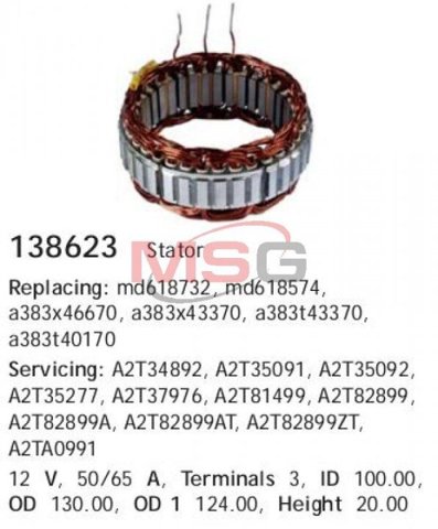 Обмотка генератора, статор CARGO 138623