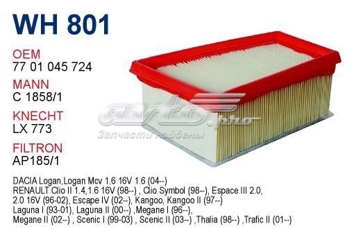 Фільтр повітряний Wunder WH801